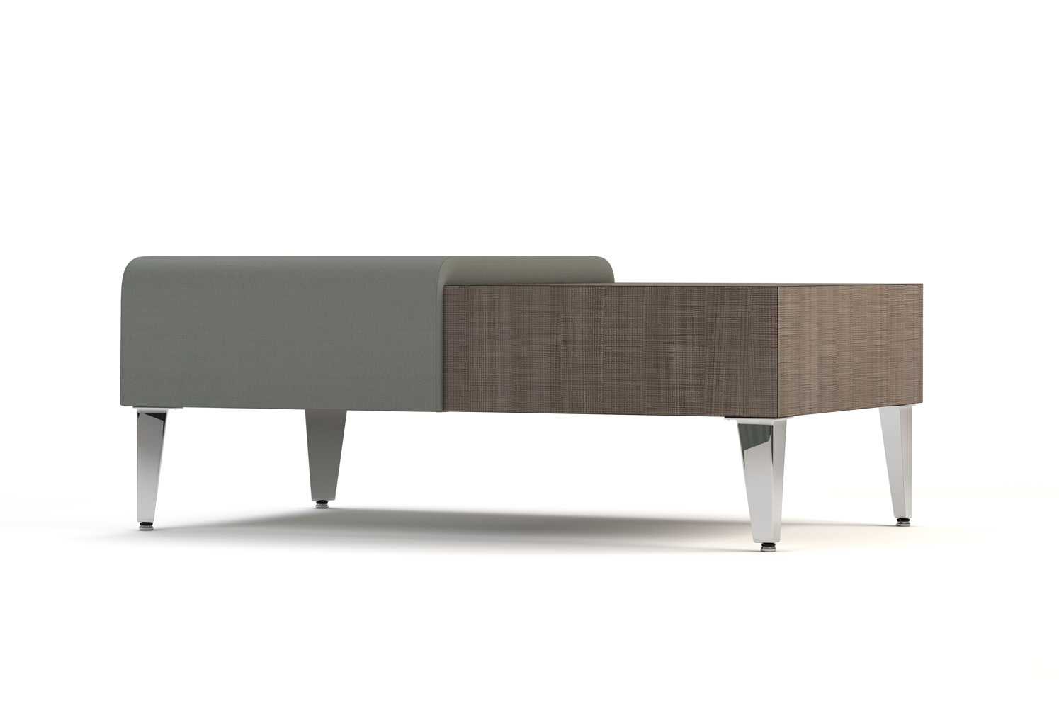 Malibu Backless Modular with Online Table, Chrome Legs